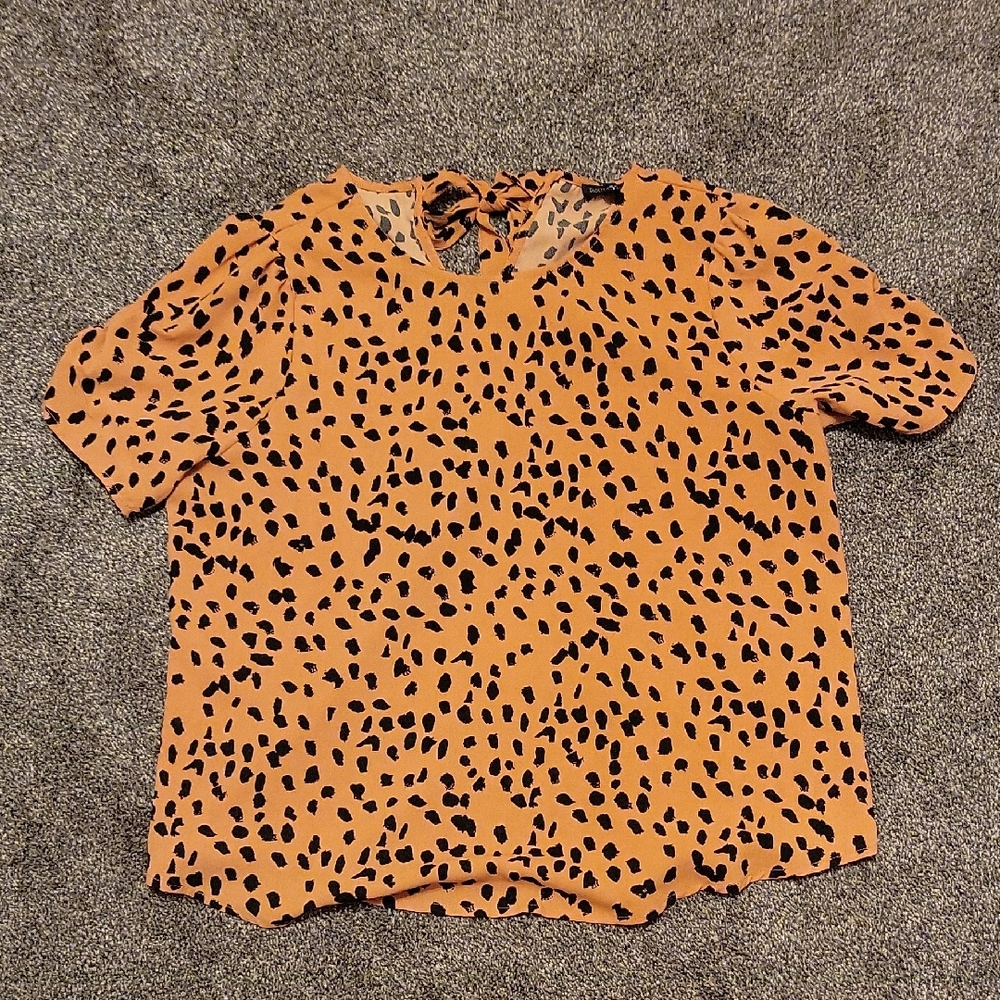 Papermoon Tan and Black Animal Print Blouse